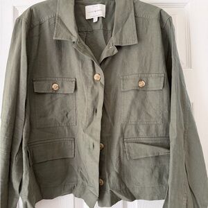 Lucky Brand Olive Green Utility Jacket with Front Pockets